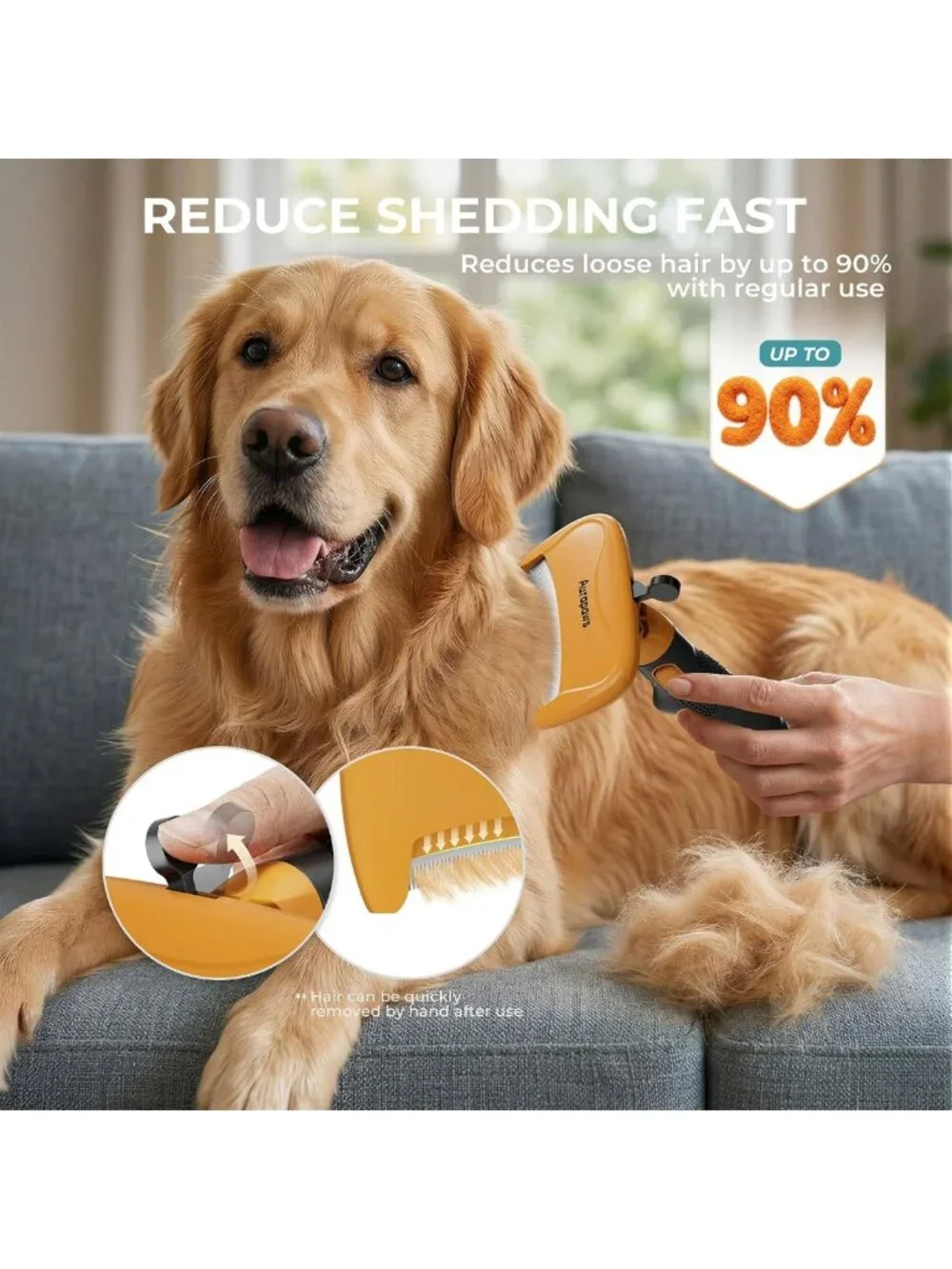 6-in-1 Deshedding Brush Grooming Kit for Dogs & Cats, All Coat Types, Reduces